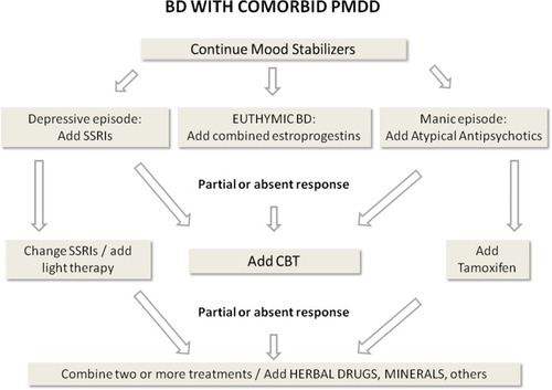 Figure 2 Management of comorbid PMDD/BD cases.