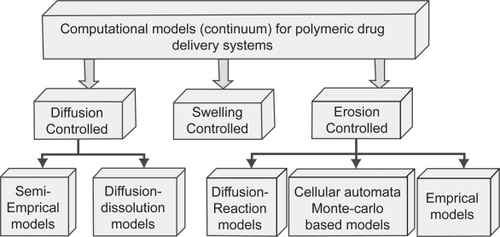 Figure 3 Classification of computational approaches of polymeric drug delivery systems.