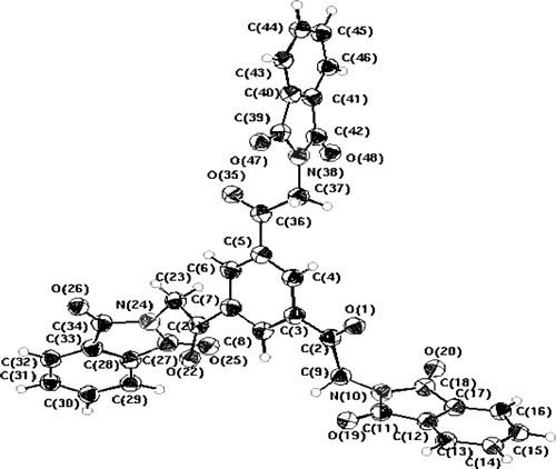 Figure 1.  Molecular structure of 9 with atoms labeling scheme.