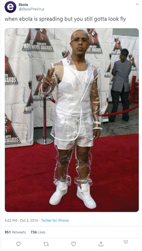 Figure 2. Marques Houston wears plastic suit.