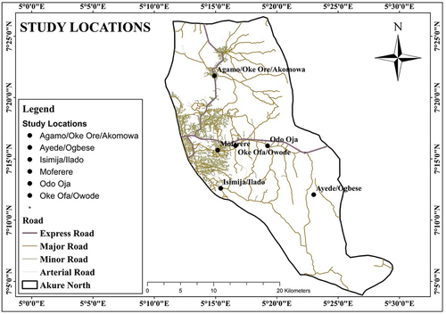 Figure 1. Study location (Akure north local government area–rural area).