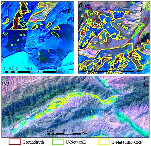 Figure 7. Comparison of glacier boundaries before and after post-processing using CRF.