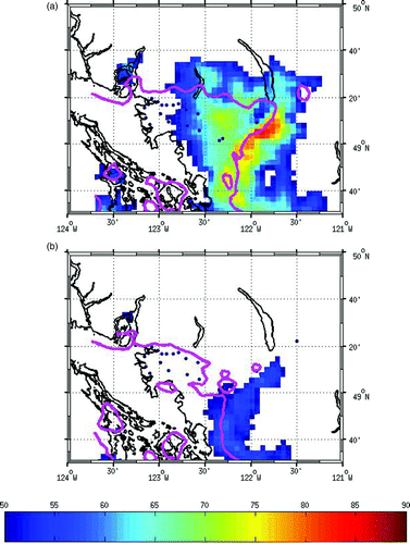 Fig. 6 As in Fig. 4 but valid for day 2 using Type III meteorology (18 July 1995).