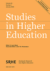 Cover image for Studies in Higher Education, Volume 45, Issue 1, 2020