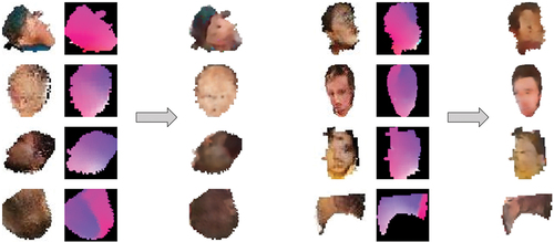 Figure 10. Denoised and resynthesized textures of inpainted heads from different views (i.e. right, front, left, back).