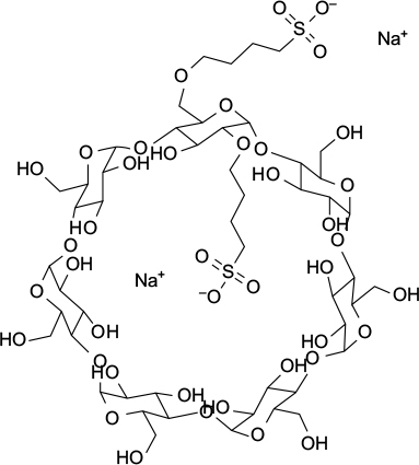 Figure 4 Chemical structure of sulfobutylether cyclodextrin.