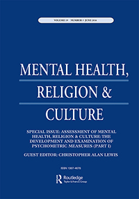 Cover image for Mental Health, Religion & Culture, Volume 19, Issue 5, 2016