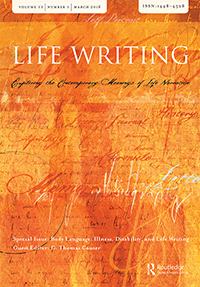 Cover image for Life Writing, Volume 13, Issue 1, 2016