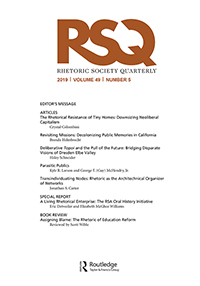 Cover image for Rhetoric Society Quarterly, Volume 49, Issue 5, 2019