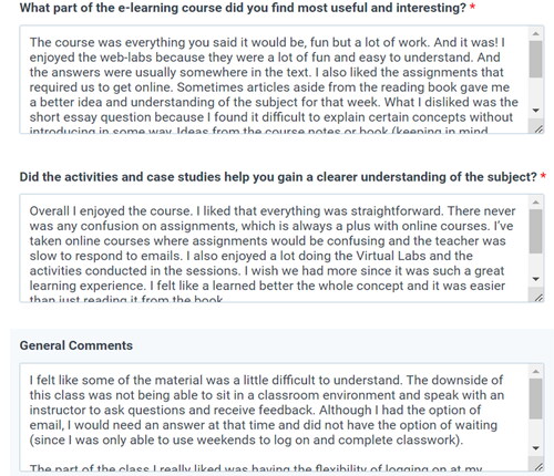 Figure 16. General feedback from learners.