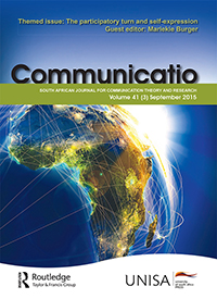 Cover image for Communicatio, Volume 41, Issue 3, 2015