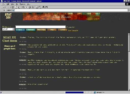 Figure 3. Screen Capture of the Inside of the Chat Room.