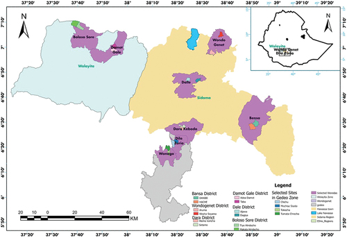 Figure 1. Map showing the study sites.