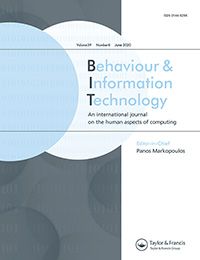 Cover image for Behaviour & Information Technology, Volume 39, Issue 6, 2020