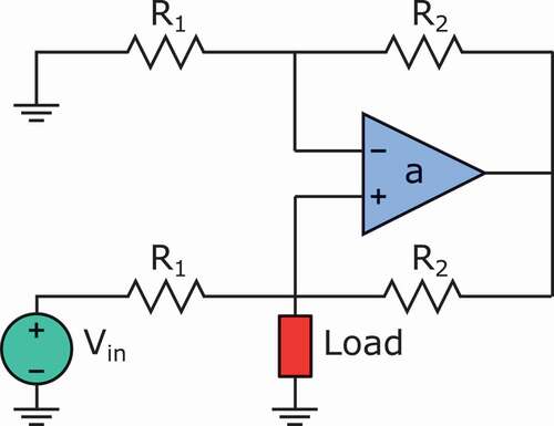 Figure 3. Schematic circuit diagram of Howland Current Source (HCS).