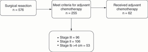 Figure 1. Patient flow and stage grouping post-surgical resection of NSCLC.