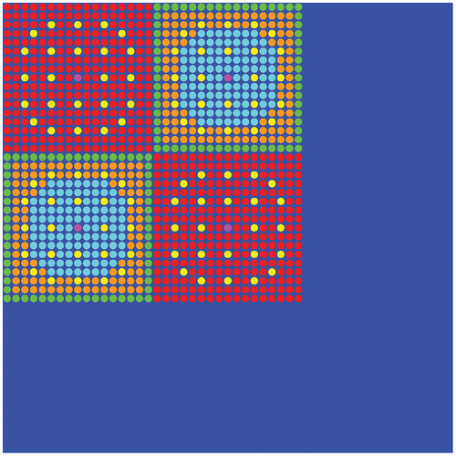 Fig. 4. Geometry and materials of the 2D C5G7 benchmark.