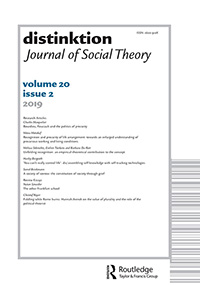 Cover image for Distinktion: Journal of Social Theory, Volume 20, Issue 2, 2019