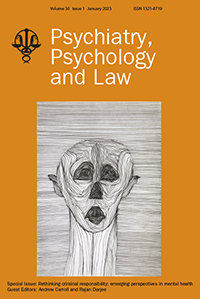 Cover image for Psychiatry, Psychology and Law, Volume 30, Issue 1, 2023