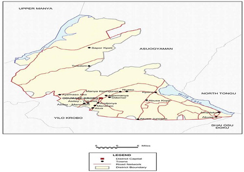 Figure 1. Map of lower Manya Krobo municipal.