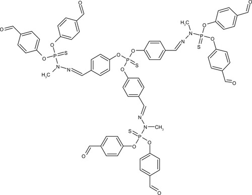 Figure 3 Chemical structure of generation 1.5 thiophosphoryl dendrimer.