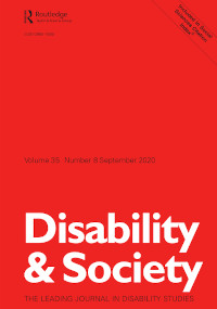 Cover image for Disability & Society, Volume 35, Issue 8, 2020