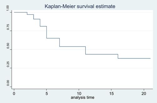 Figure 1 Overall Kaplan–Meier survival probability curve.