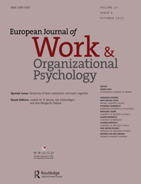 Cover image for European Journal of Work and Organizational Psychology, Volume 24, Issue 5, 2015