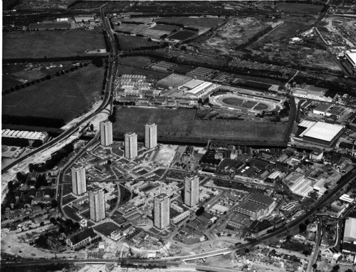 Figure 10. Aerial view of the Trowbridge Estate, 1970s © [Historic England, Aerofilms Collection].