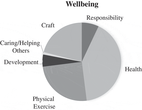 Figure 5. Distribution of coding references for sub-categories of wellbeing.