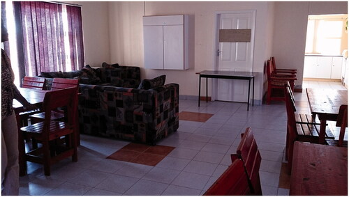 Figure 2. Common spaces for services and functions. Kitchen in the rear.