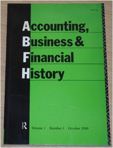 Figure 1. Accounting, Business & Financial History, Volume 1, Number 1 (October 1990).