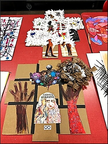 Figure 29. View of N.’s two collages during the group revision of N.’s artworks.