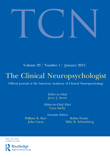 Cover image for The Clinical Neuropsychologist, Volume 29, Issue 1, 2015