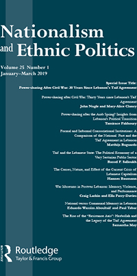 Cover image for Nationalism and Ethnic Politics, Volume 25, Issue 1, 2019