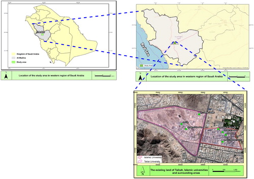 Figure 1. Location of the study area in relation to KSA and the western region (modified from Abdulrazzak et al. Citation2018b).