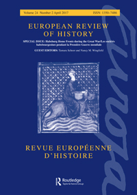 Cover image for European Review of History: Revue européenne d'histoire, Volume 24, Issue 2, 2017