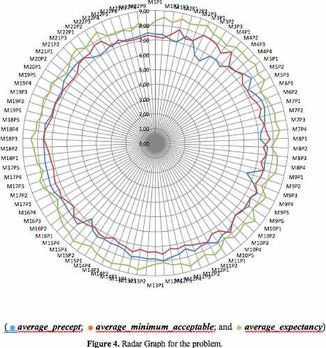 Figure 4. Radar graph for the problem