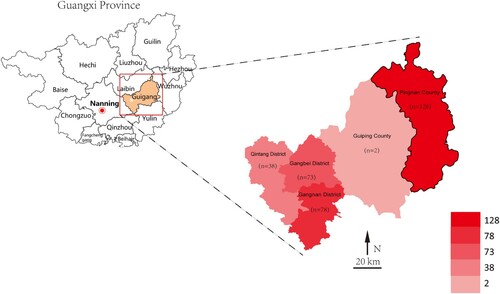 Figure 1. Geospatial distribution of the eligible patients in the study, 2009-2019.