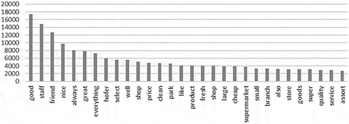 Figure 4. Distribution and frequency of words in the textual comments.