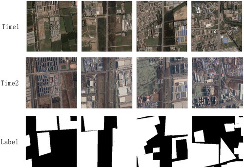 Figure 6. The examples of multi-temporal images from the DSIFN datase.