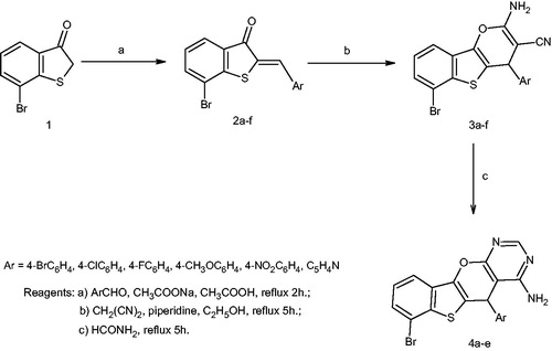 Scheme 1. Synthesis of the target compounds 2a–f, 3a–f and 4a–e.