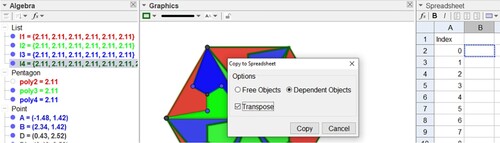 Figure 12. Copying list l4 to Spreadsheet.