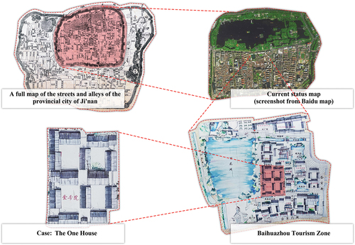 Figure 3. Location of identified courtyard sites and hutong areas.