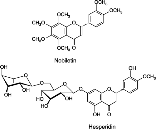 Figure 1 Structure of nobiletin and hesperidin.