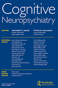 Cover image for Cognitive Neuropsychiatry, Volume 19, Issue 2, 2014