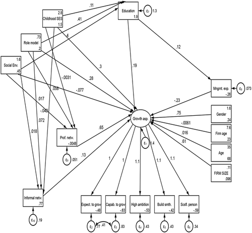 Figure A1. Path diagram of the post hoc analysis