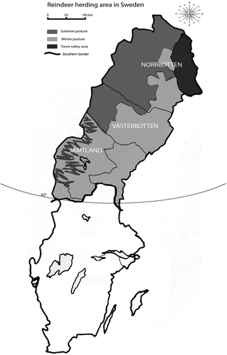 Figure 1. Swedish reindeer herding area.[Citation5]​
