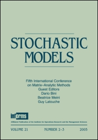 Cover image for Stochastic Models, Volume 25, Issue 3, 2009