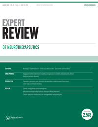 Cover image for Expert Review of Neurotherapeutics, Volume 16, Issue 8, 2016